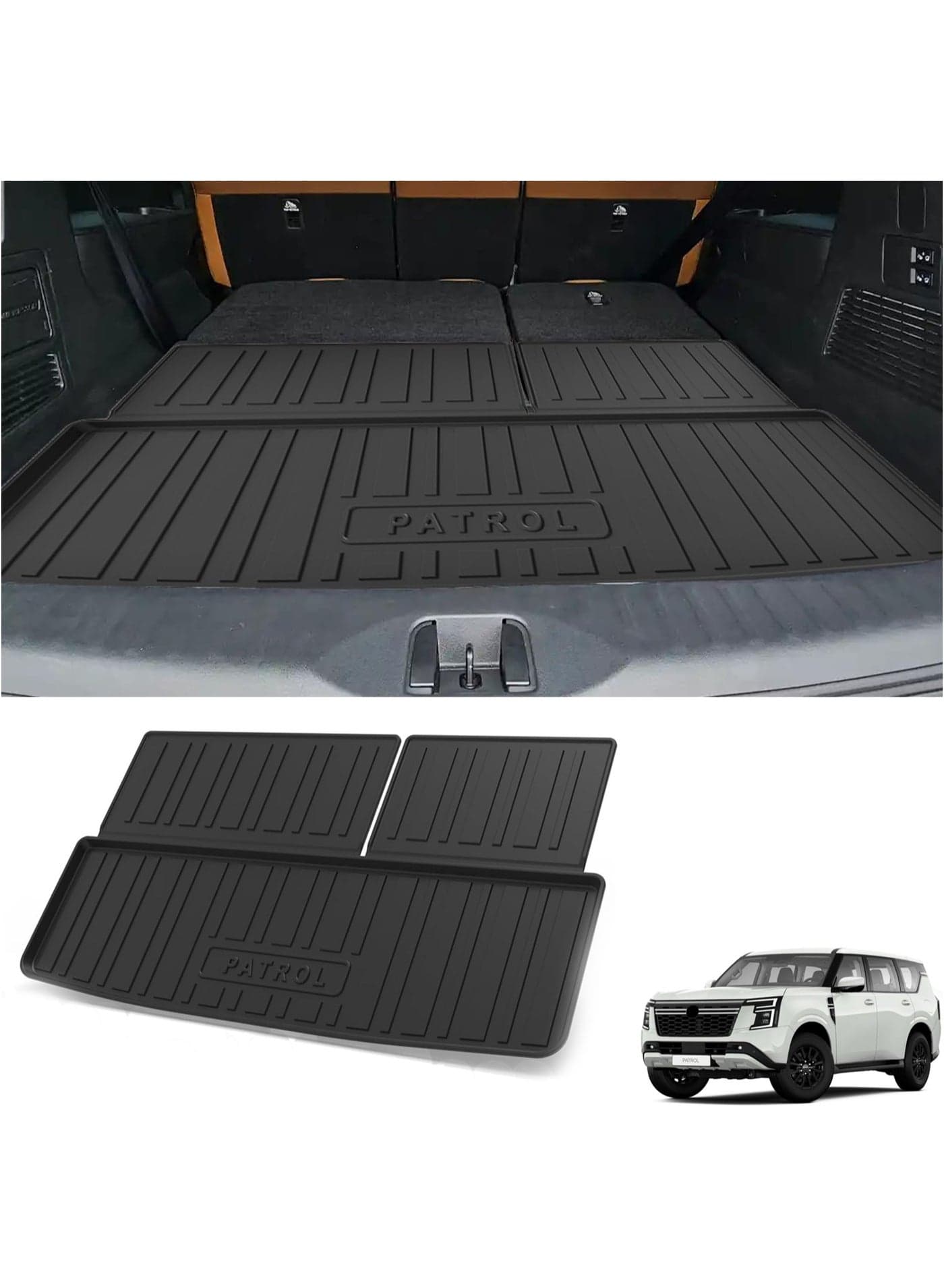 Heavy Duty TPE Cargo Liner Trunk Mat for Nissan Patrol Y63 (2025 2026, 8 Seats) – Waterproof, Non-Slip Boot Protector | Custom Fit Interior Accessories