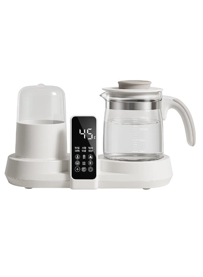 Nihon 6-in-1 Baby Bottle Sterilizer & Warmer with Electric Kettle | LED Digital Display, 1200ml Borosilicate Glass Jar | Milk, Formula & Baby Food Maker for Newborn Care