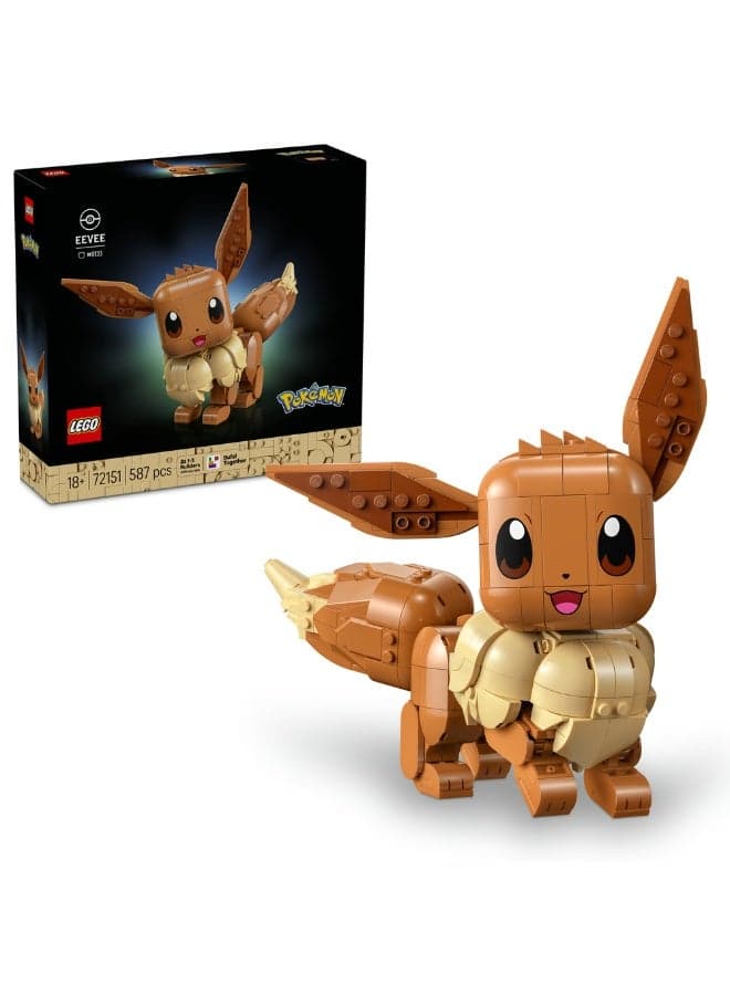 Pokémon Eevee Figure Building Set for Adults 72151 (Age 18+, 587 Pieces)