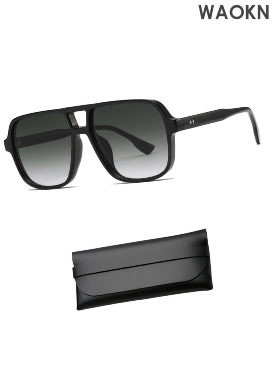 Square frame double beam sunglasses, UV protection sunglasses for men and women, trendy and fashionable high-end sunglasses for men and women, polarized oversized retro frames, UV400 fashion sunglasses.