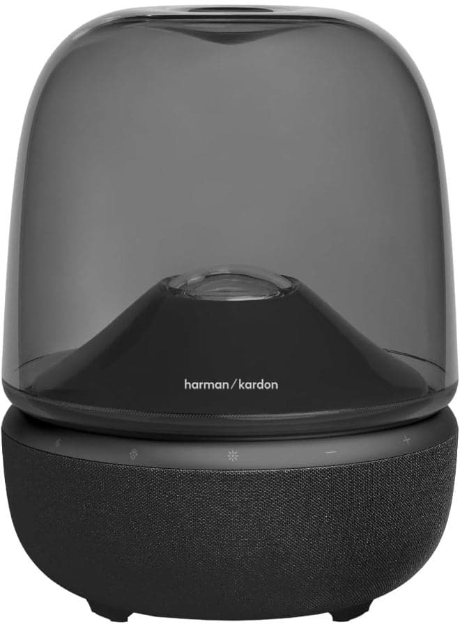 Harman Kardon Aura Studio 5 Bluetooth Home Speaker | 360° Ambient Lightshow | Constant Sound Field 3-Way Speaker | Deep Bass Subwoofer | Multi-Speaker Auracast™ | Premium Transparent Dome Design HKAURAS5BLKUK black