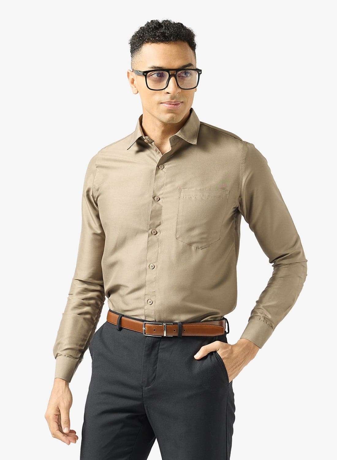 Bio-Wash Solid Cotton Shirt