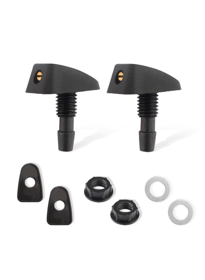 2PCS Front Windshield Washer Nozzle with Washers,Adjustable Fan Shape Spray Car Wiper Nozzle,Universal Windshield Sprayer Nozzle Fits Apertures Greater Than 8mm Wipers