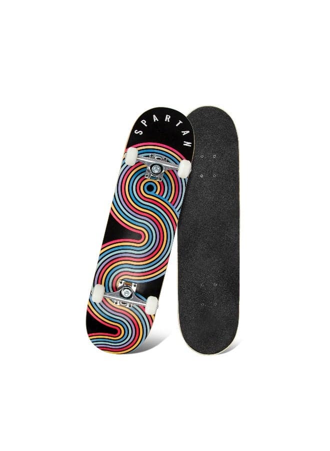 Spartan Psyc Pro Skateboard for Kids Ages 8–12 | 31" 7-Ply Northeast Maple Deck | 5" Heavy Duty Aluminum Trucks | 52x32mm PU Cast Wheels | ABEC-7 Bearings | Supports 100KG | SP-1004