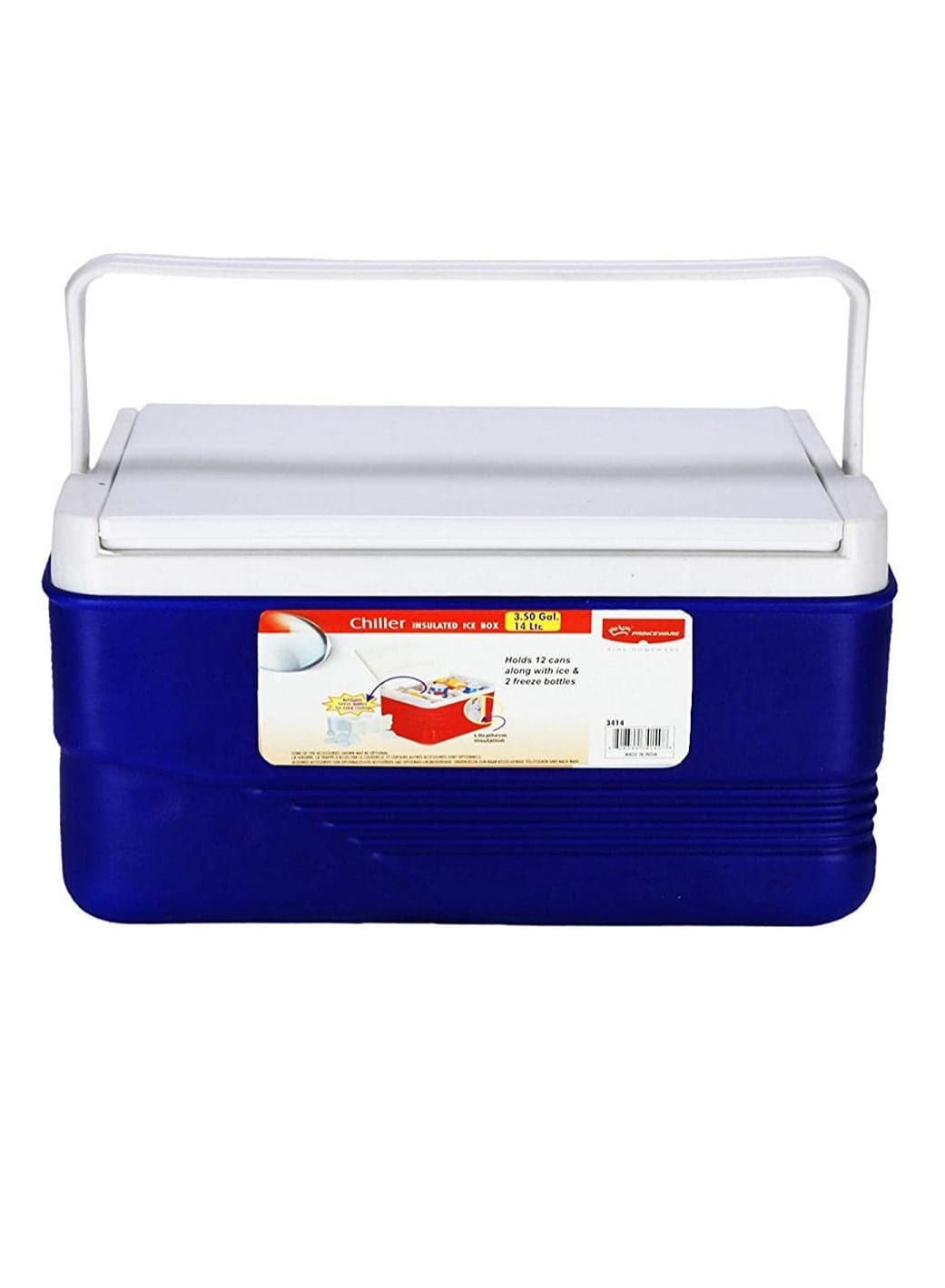 14-Litre Ice Box Thermo insulated Picnic Cool Box-Thermo Keeper Container Expanded Cooler Fishing Ice Box (Blue,Red,Orange Mixed Colour)
