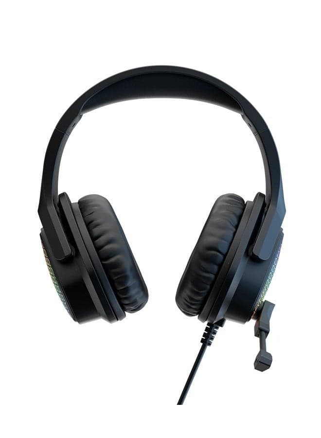 BG500 Gekko Gaming Headphones with LED RGB, Ultra-Clear Mic, Deep Bass 40mm Drivers, Noise-Isolating Cushions, Adjustable Headband, Lightweight Design – Compatible with PC/PS4/PS5/Mobile (Black)