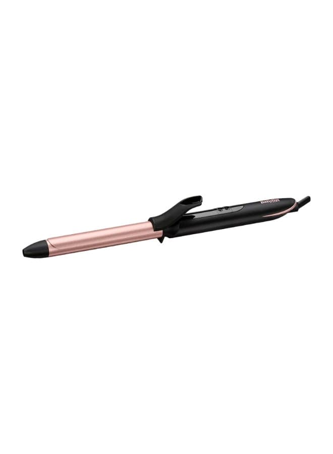 Rose Quartz 19mm Curling Tong | Advanced Ceramics Ultra-Fast Heat Up Hair Curling Iron | Non Ionic 2.5m Swivel Cord | 6 Heat Settings From 160°C-210°C With Auto Shut Off | C450SDE Black/Pink