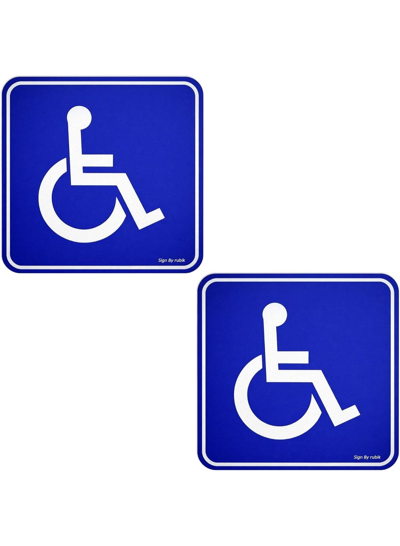 Self Adhesive Disabled Handicap Car Sticker, Reflective Vinyl Decal Sign 15x15cm (2 Pack, Blue/White)