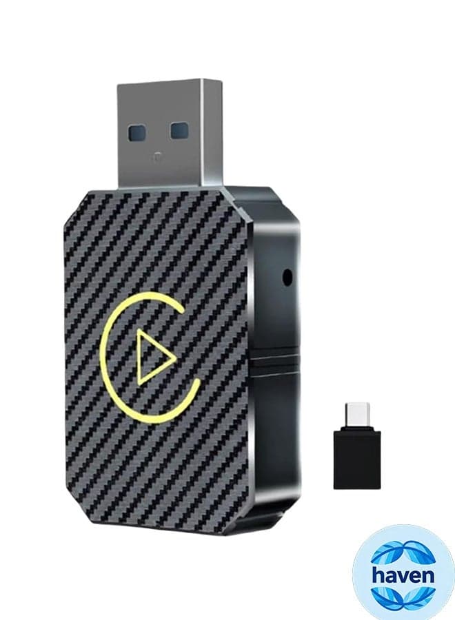 2 in 1 Wireless Carplay Auto Adapter Mini Box with Bluetooth 5.0 and WiFi for Wired CarPlay/Auto Cars