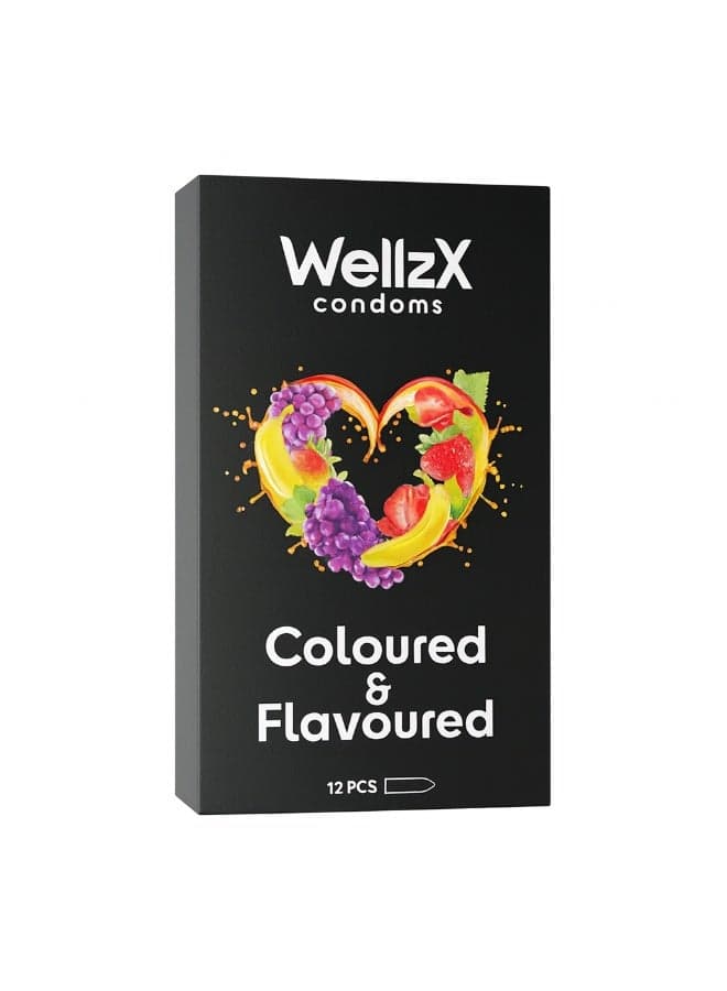 WellzX Condoms Coloured& Flavoured 12Pc