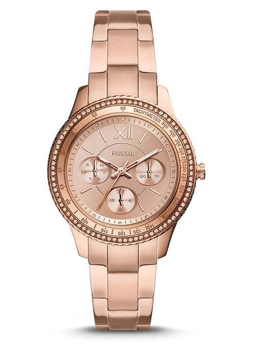 Women Stella Sport Multifunction Round Shape Stainless Steel Analog Wrist Watch ES5106 - 37 mm - Rose Gold