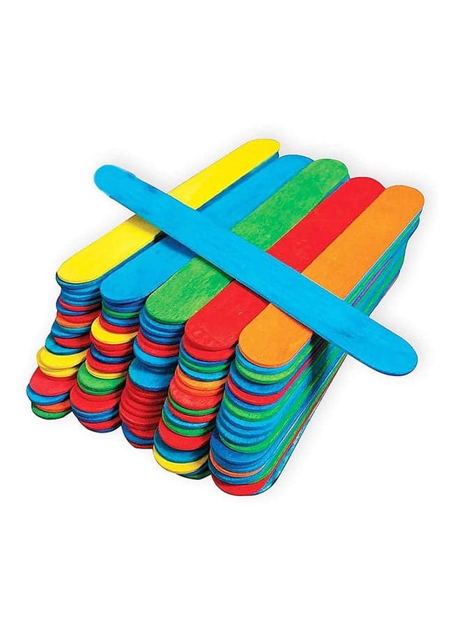 Colored Popsicle Sticks 6 inches Wooden Craft Sticks for Ice Cream, Lollipop, Waxing, Resin Stirring, Kids Art Supplies (50 Pieces)