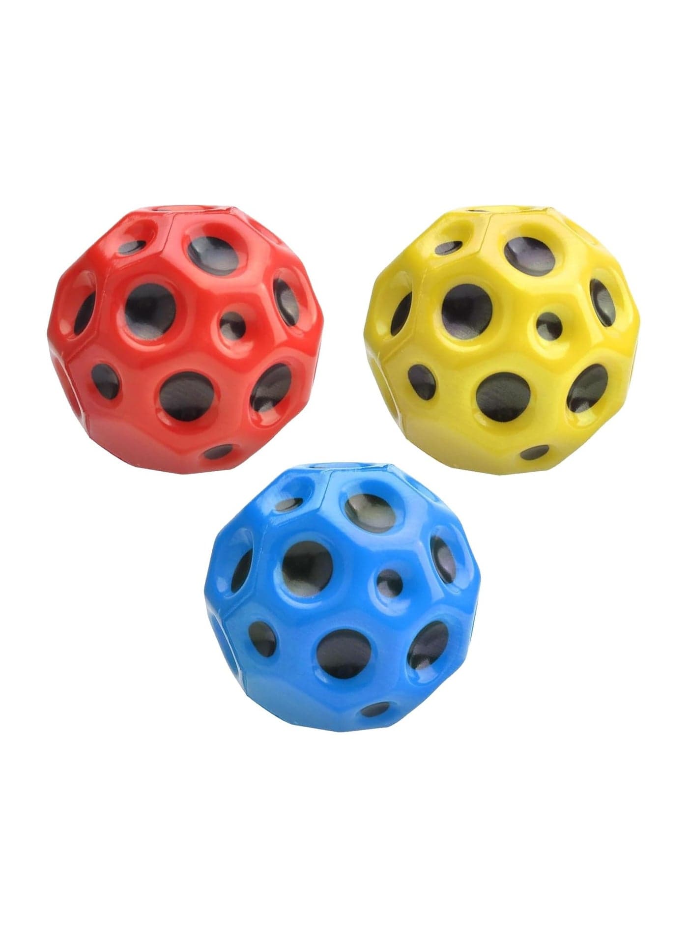 Astro Jump Balls Pack of 3 – Super High Bouncing Space Moon Ball Set | Durable Rubber Bouncy Planet Toy with Pop Sound | Sensory Hand Eye Coordination Game for Kids & Pets | Birthday Eid Ramadan Party Favors