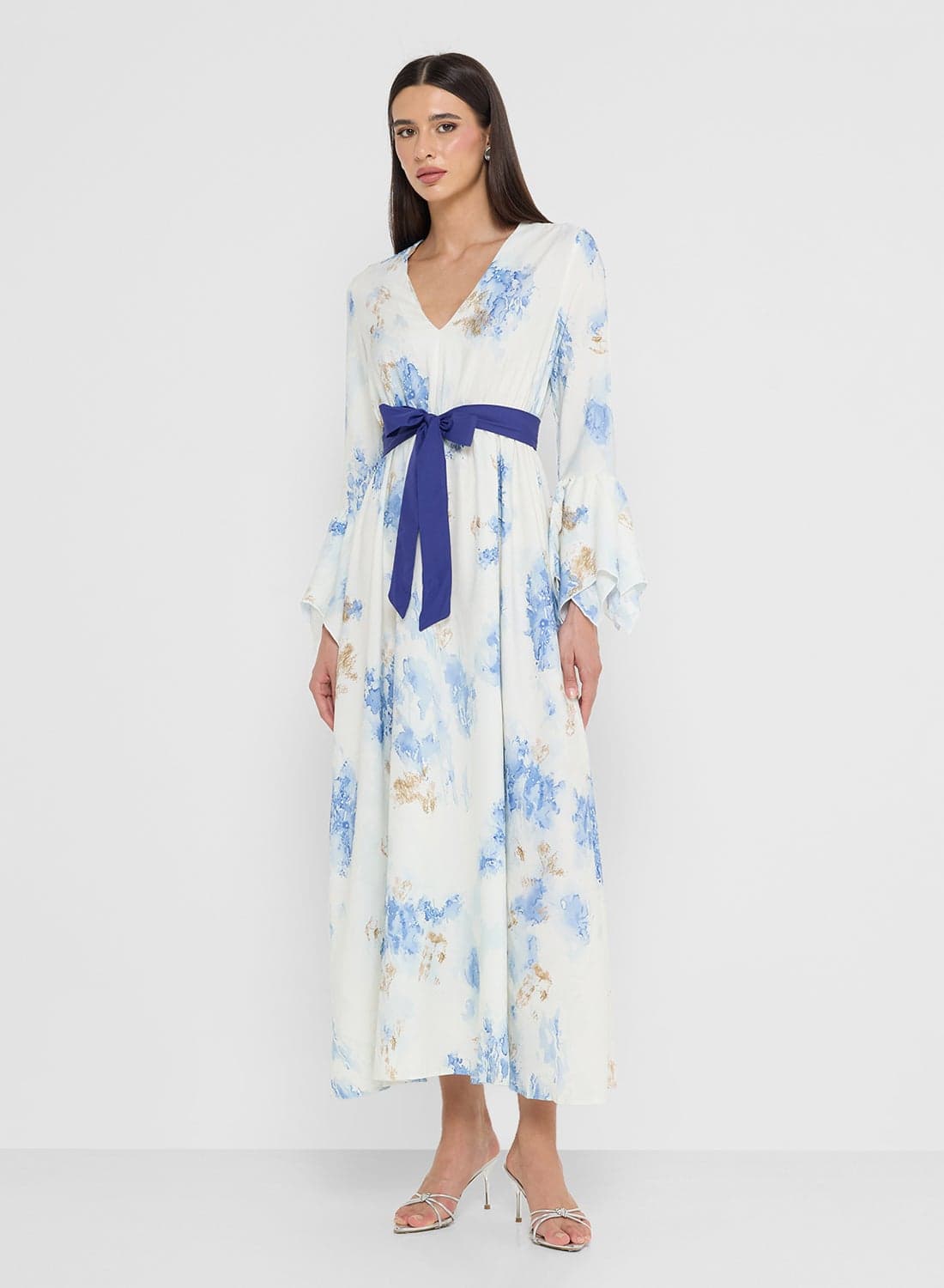 Floral Print Pleated Dress