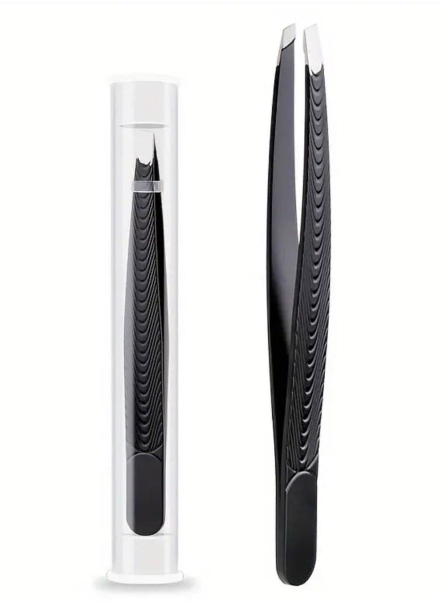 Precision Slant-Tip Tweezers – Professional Hair Removal for Perfectly Groomed Brows, Beard & Mustache! Ideal for Eyebrows,Grooming - Non-Slip, Professional Grade Precision Tools