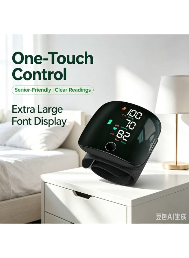Blood Pressure Monitor Digital Wrist Blood Pressure Machine Adjustable Cuff Bp Detector 2x99 Readings Memory Large Display Voice with Carrying Case Automatic Blood Pressure Wrist Detector Watch