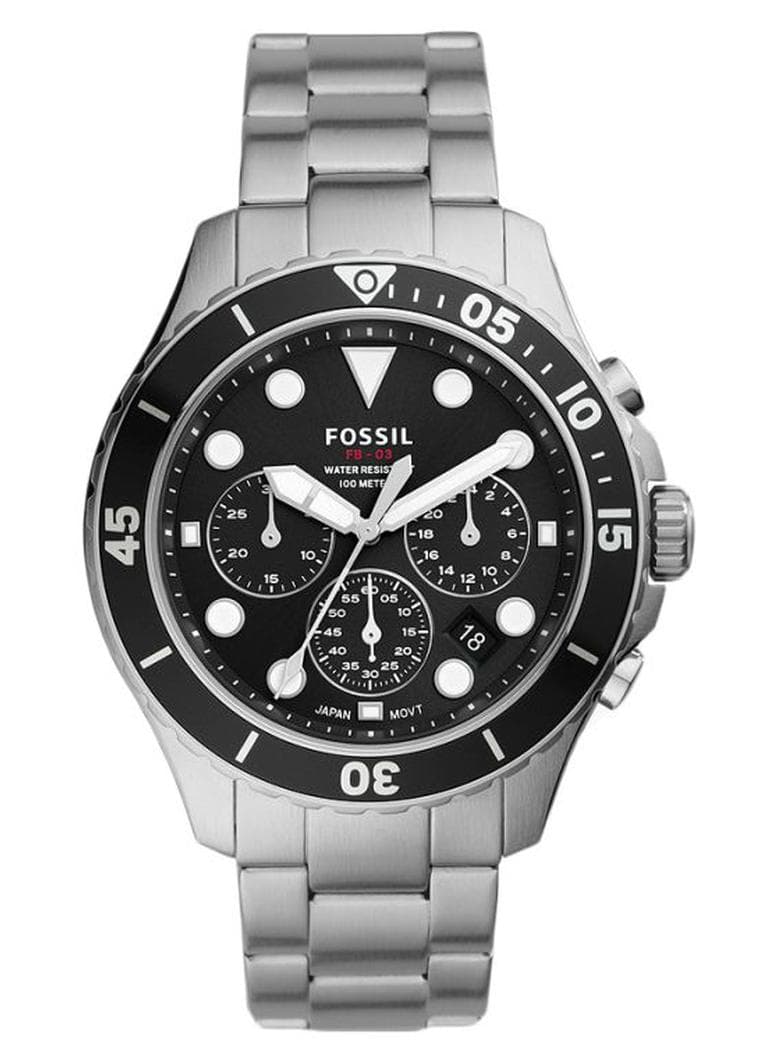 Men Water Resistant Chronograph Watch FS5725 - 46 mm - Silver