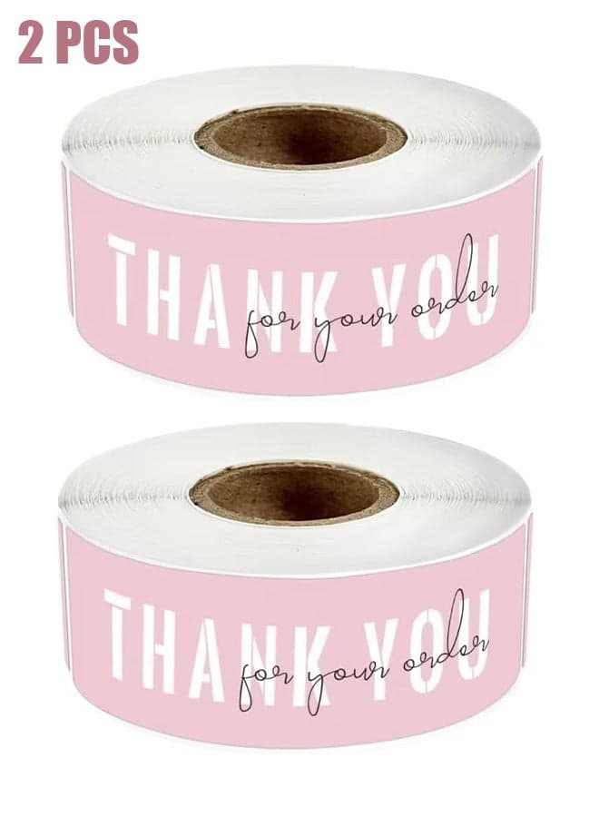 Thank You for Your Order Stickers, Pink Thank You Stickers Small Business, Eye-catching Design, Packaging for Small Business, Order, Decoration, Gifts, 2 Roll with 240 Labels (Pink)