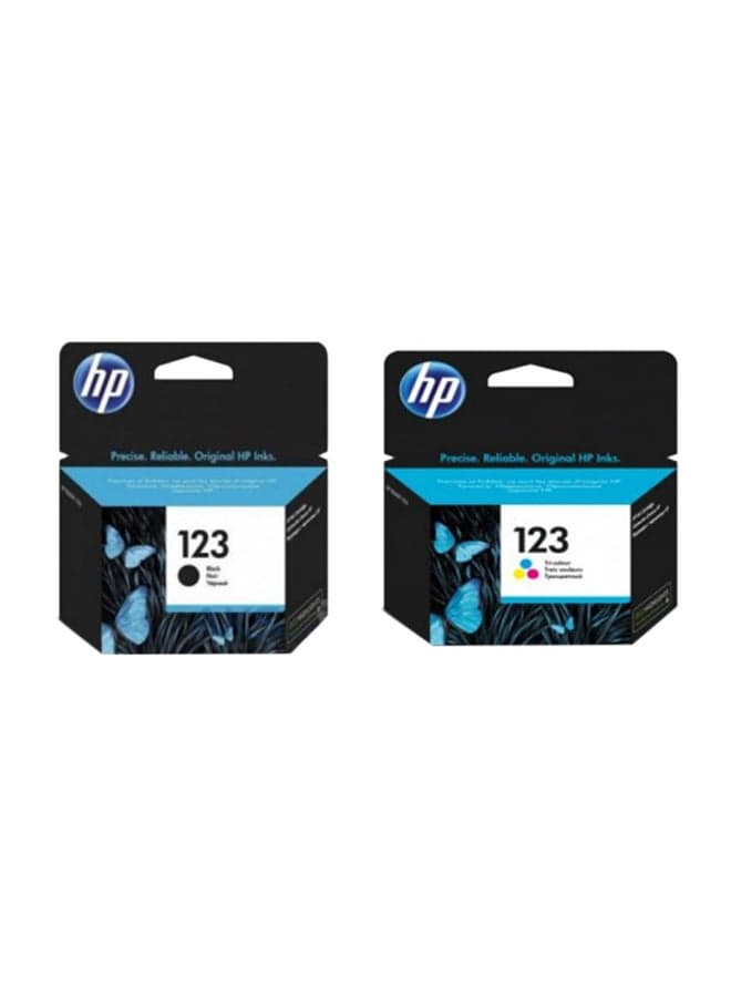 2-Piece 123 Inkjet Printer Cartridge Set Black/Tri-colour