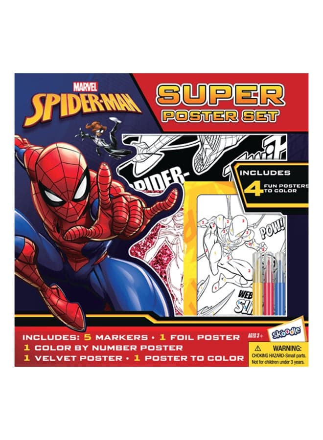 Spider-Man Super Poster Set | 4 Fun Posters | Educational & Learning Activity | Age 3+