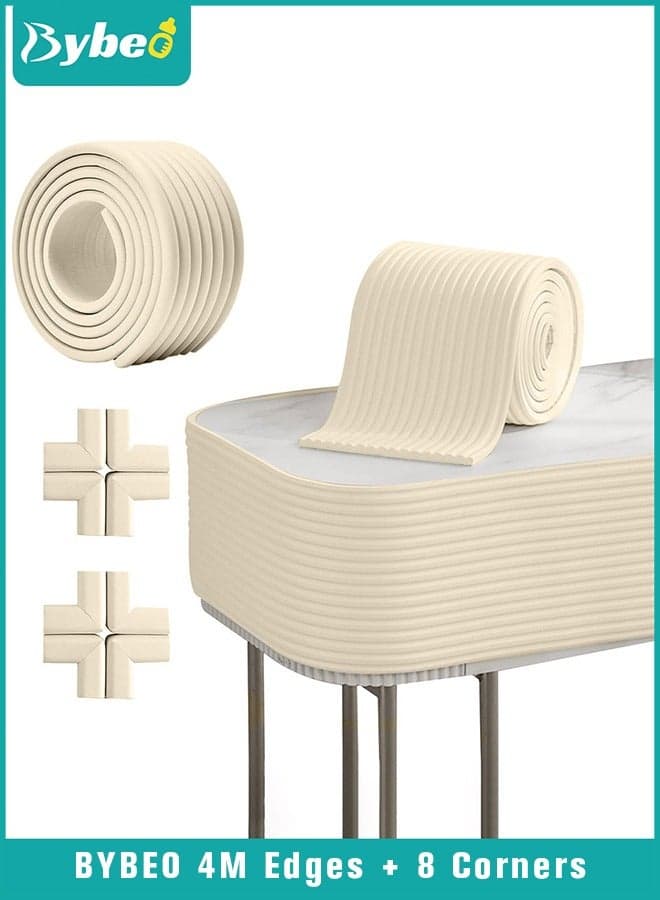 Baby Proofing Edge and Corner Guard Protector Set For Furniture or Tables 4m Edges & 4 Foam Corners