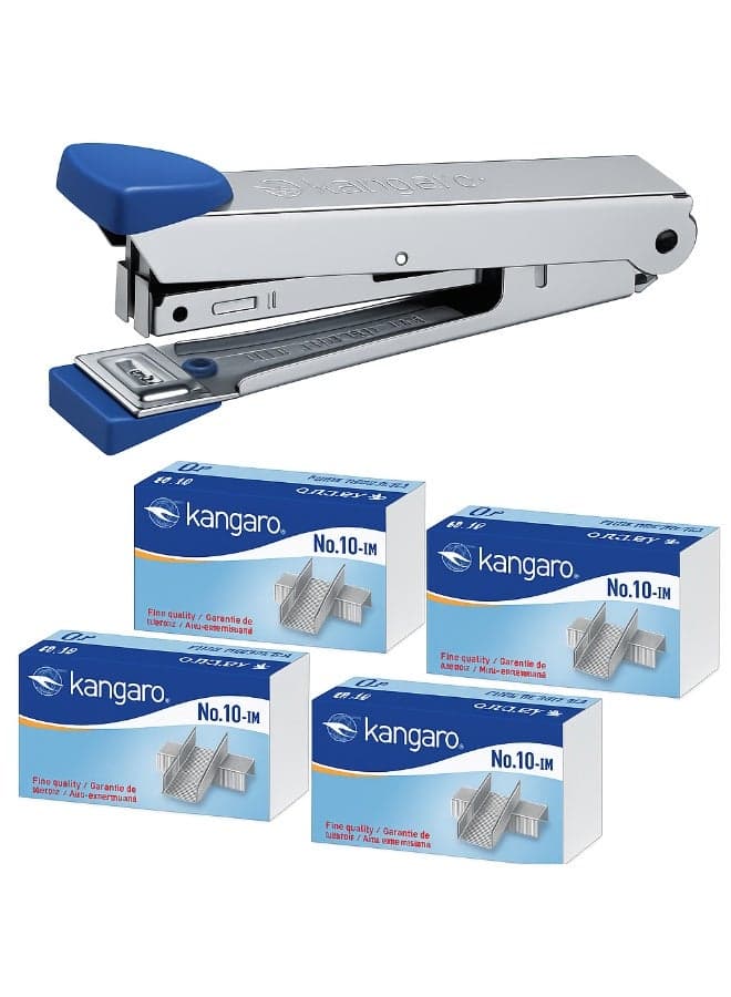 Kangaro No.10 Stapler with 4 Boxes of No.10-1M Staple Pins – Set of 5