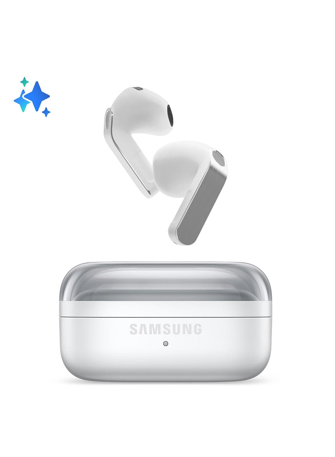 Galaxy Buds4, Real Metal Blade, 1-way Speaker, Super Clear Call, Adaptive Noise Control, Seamless Connection White White
