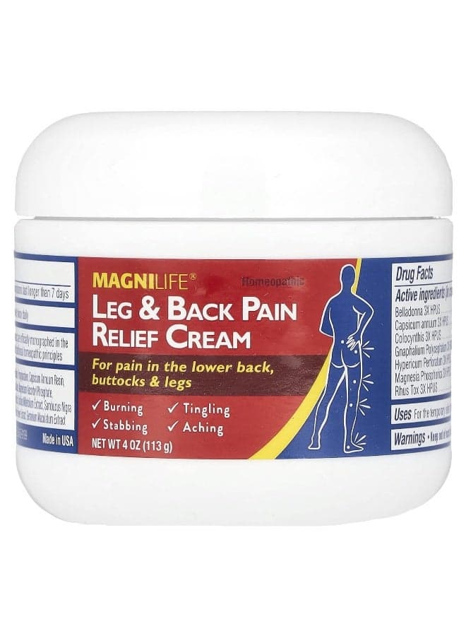 MagniLife, Leg & Back Pain Relief Cream, 4 oz (113 g) (Packaging may vary)