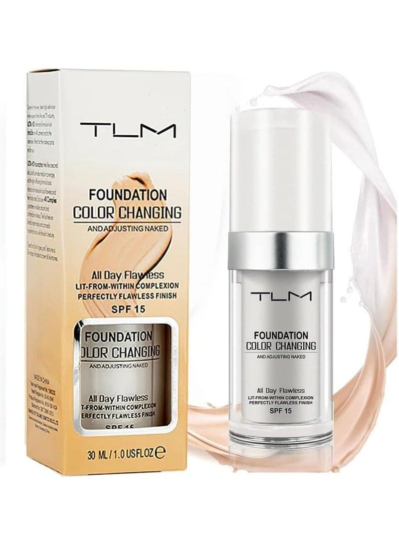 30ML TLM Foundation Color Changing Makeup Base Nude Face Full Cover Matte Concealer Long Lasting Make Up Liquid Foundation Cream