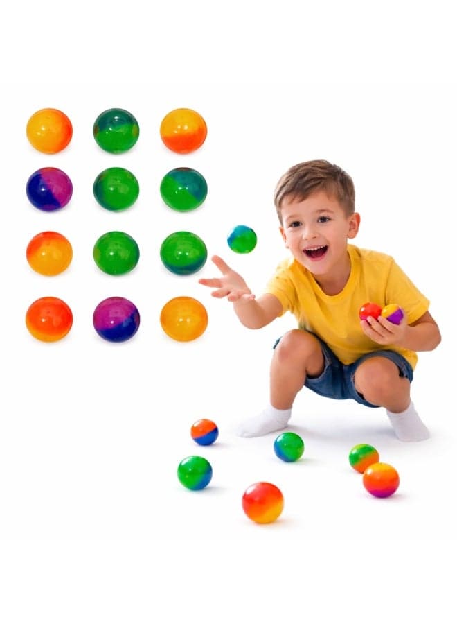 12 Pcs Colorful Rubber Bouncy Balls for Kids, Super High Bounce Small Balls Bulk Pack, Mini Multicolor Bouncing Balls for Party Favors, Classroom Rewards, Goodie Bag Fillers, Outdoor Indoor Play Toys for Boys Girls
