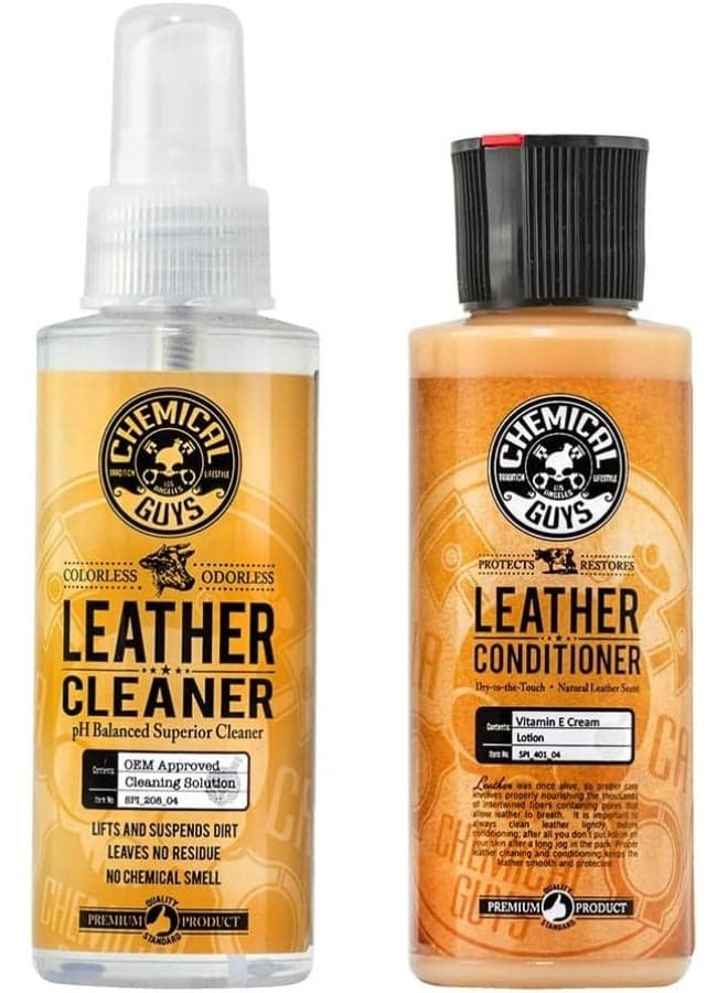 Chemical Guys Leather Cleaner and Conditioner Complete Leather Care Kit