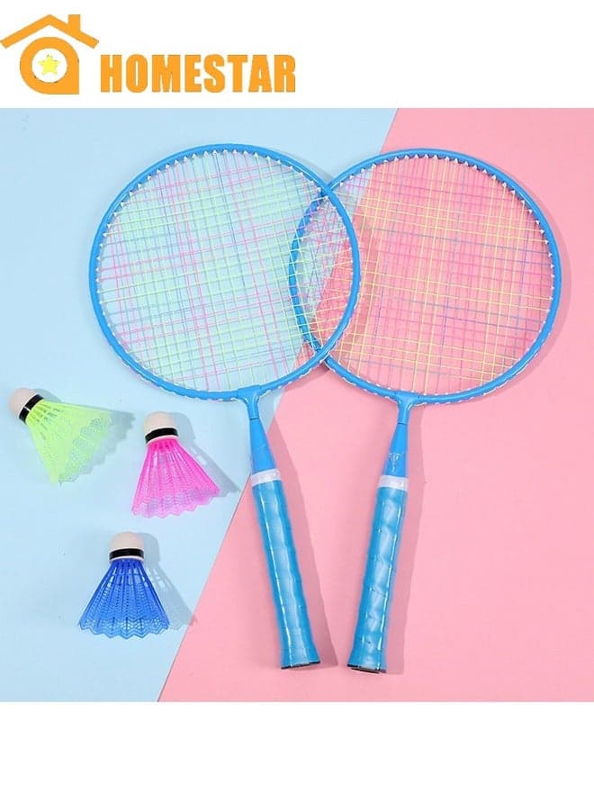 Badminton Racket for Children 1 Pair, Nylon Alloy Durable Badminton Racquet Set for Kids Indoor, Outdoor