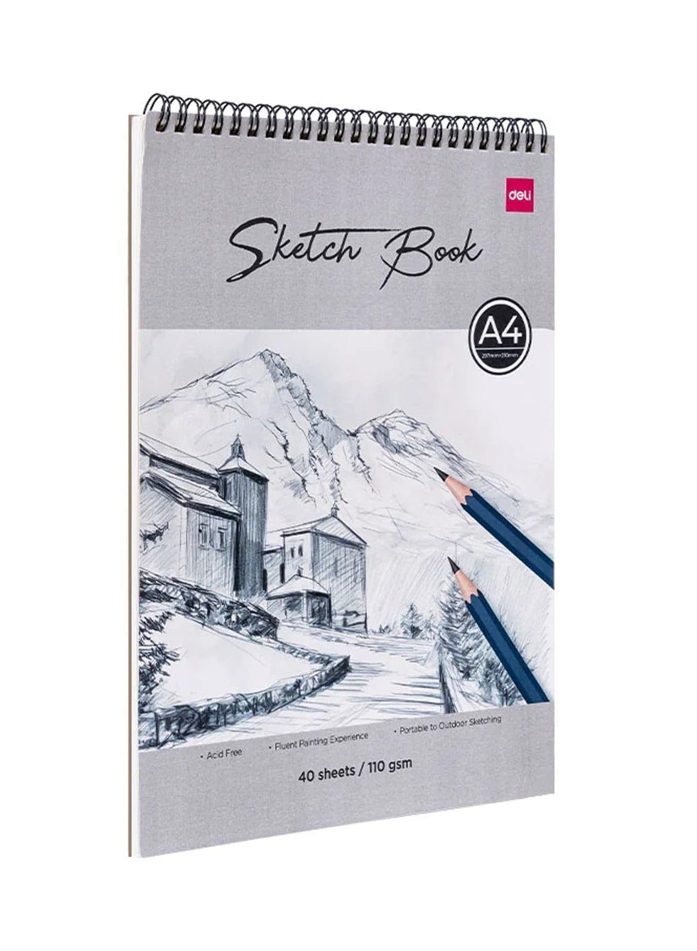 A4 Size Spiral Sketch Book With 40 Sheets 110gsm Thickness