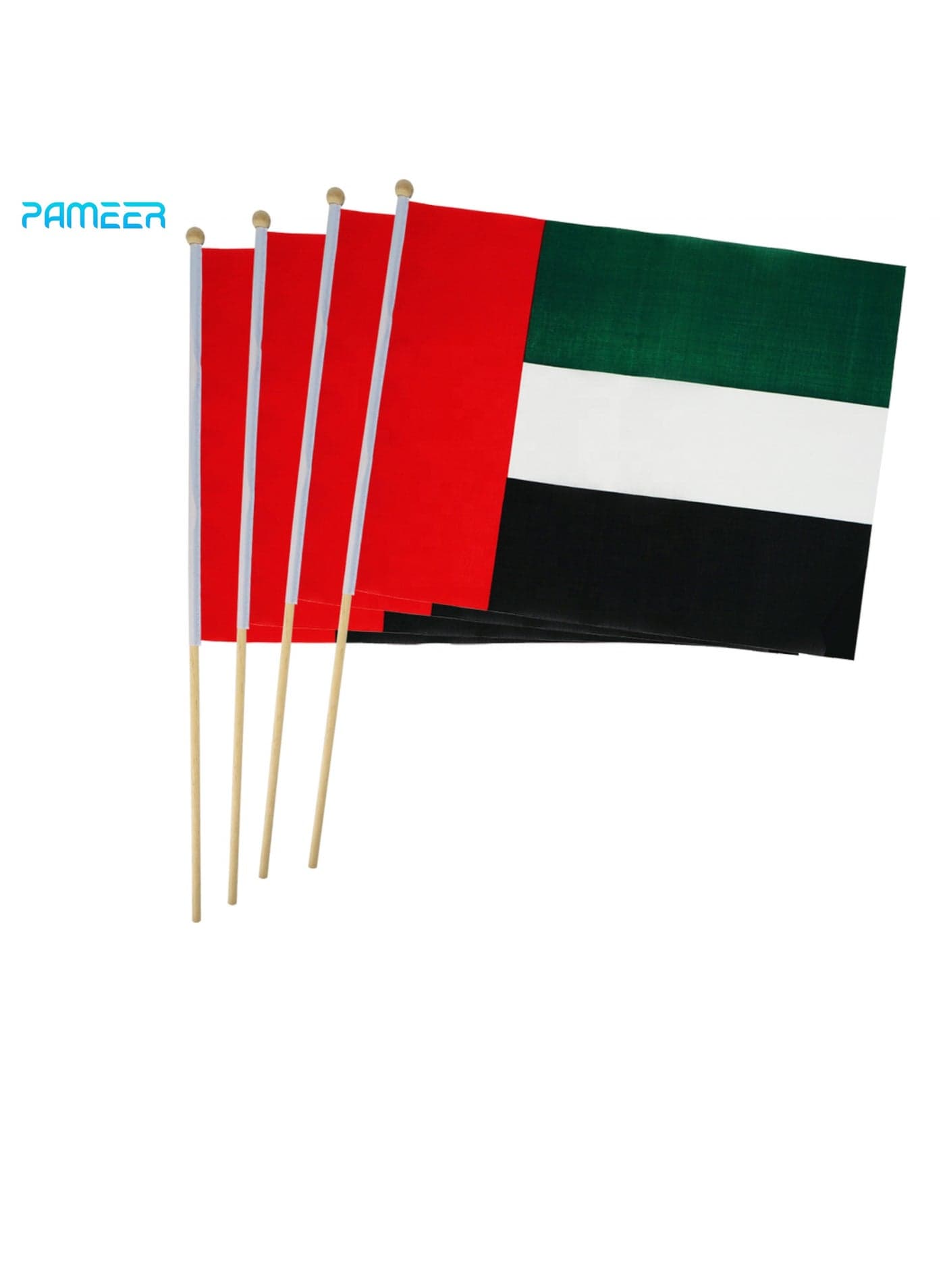 12 Pcs 25 x 22 CM UAE National Day Celebration Flags Hand Held Flags Emirati National Days Flags Wood Hand Grip UAE Flags for Cars Home Office Desk National Day Martyrs Day Flag Day Celebrations