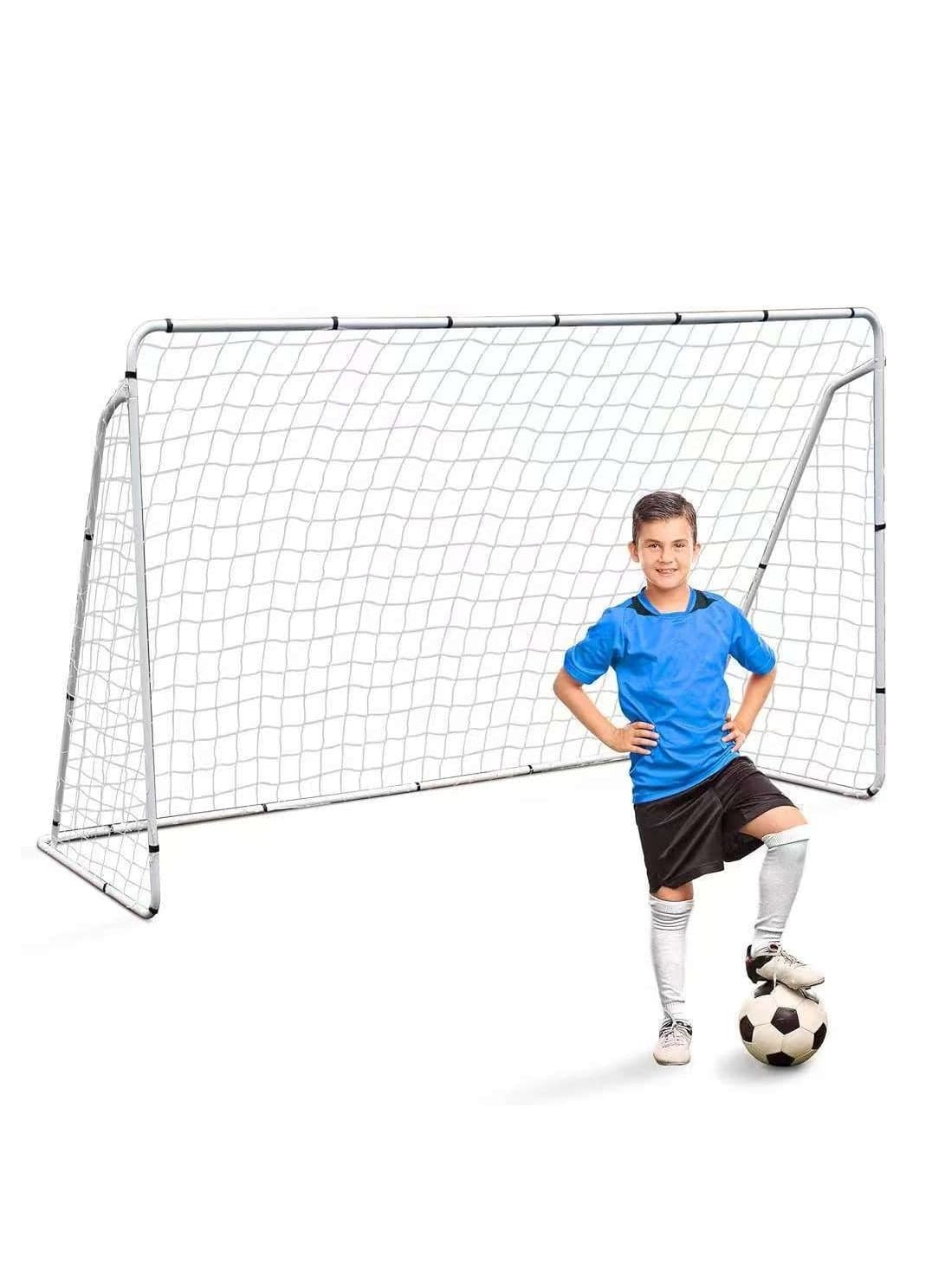 Portable Soccer Goal Heavy Duty Steel Frame with Net for Backyard Soccer Game for Outdoor Sports Backyard Lawns Practice Training Target Soccer Goal Field 2.4×1.5×0.9m