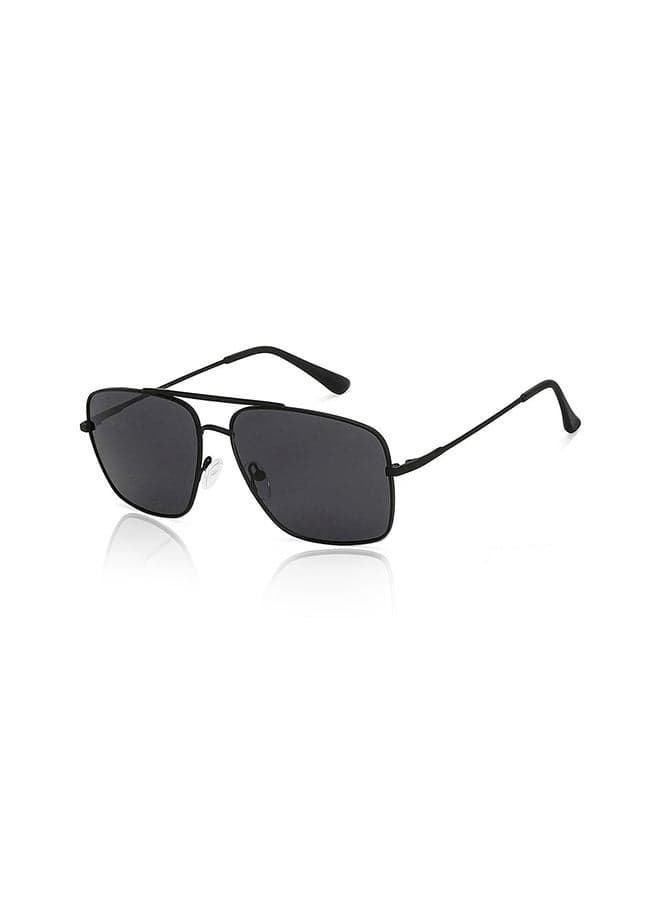 Unisex Vintage Full Rim Square Frame Polarized & UV Protected Sunglasses VC S13716 - 60mm - Black