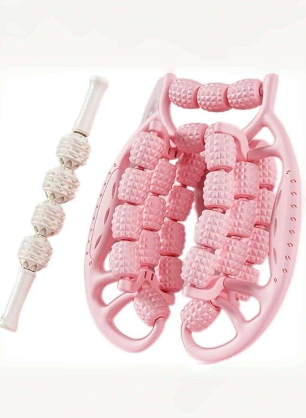 2PCS Cellulite Massage Tool,Cellulite Remover for Legs,Massage Roller,Massage Stick,Muscle Roller,29 Roller Leg Slimming Massager (Pink)