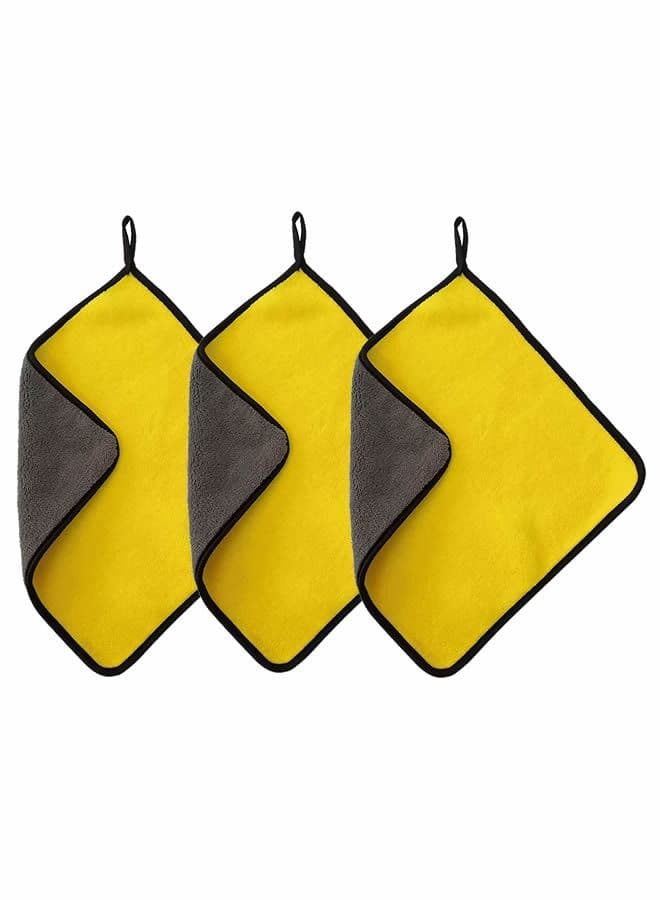 3-Piece Car Soft Microfiber Absorbent Wash Cleaning Polish Cloth Small 30 x 40 cm
