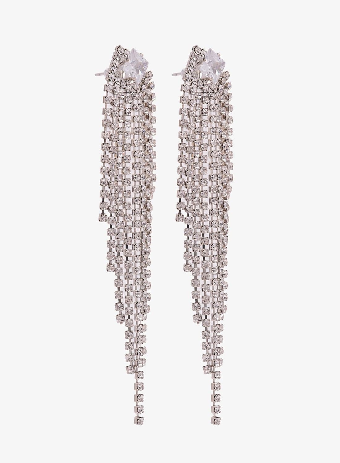 Diamonte Rhinestone Embellished Drop Down Earrings