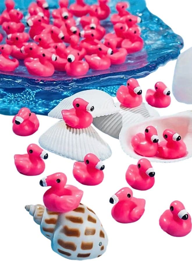 20 Pieces Flamingo Rubber Ducks Bulk, Pink Flamingo Bath Toys, Cute Floating Squeaky Bathtub Ducks for Baby Shower, Birthday Party, Cake Decoration, Classroom Prizes