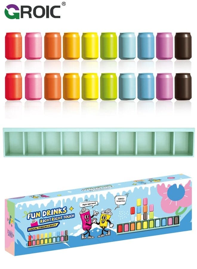 Bottle Color Match Game, Fun Family Board Game for Kids Player Bottle flip Game for Kids and Adults with 20 bottles