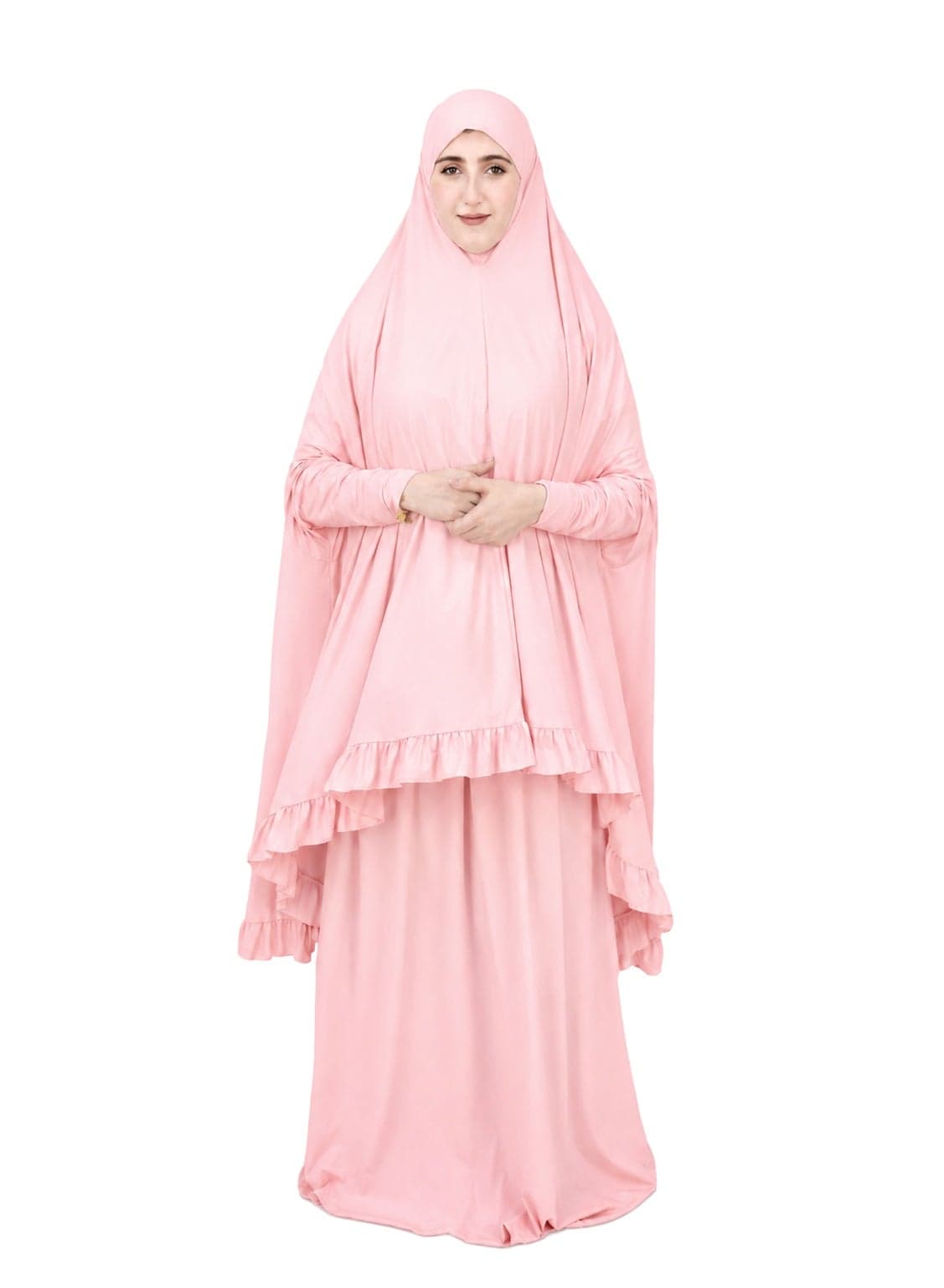 Two Piece Islamic prayer dress women with sleeve - Prayer Clothes for Women - Prayer Abaya For women - Jilbab 2 piece, Umrah essentials for women - Prayer set