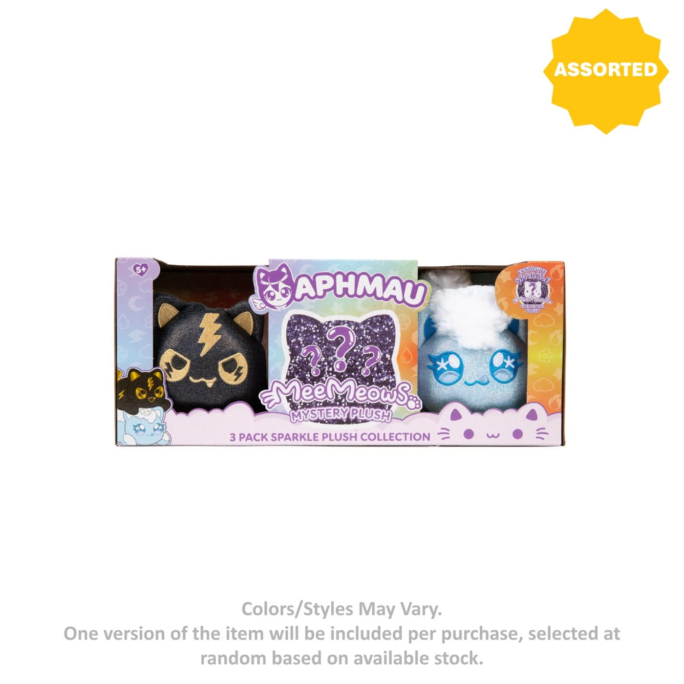 Aphmau MeeMeows Sparkle Collection Elemental Mystery Plush 3-Pack (15.24 cm, Assorted)