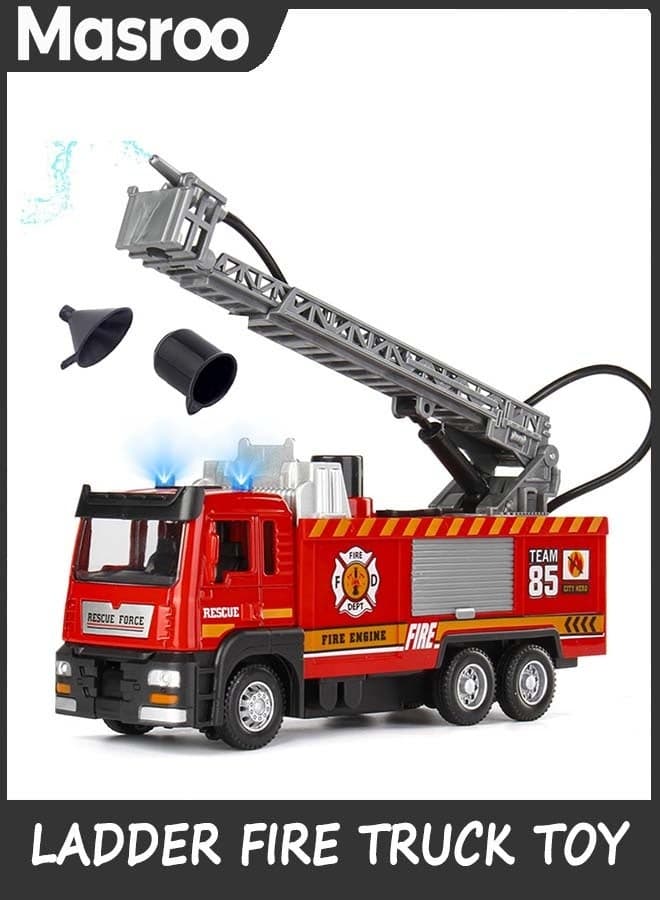 Ladder Fire Truck Toy for Kids 6+ - Lights, Sirens, Hose, Pump, Birthday Gifts for Toddlers Boys Girls
