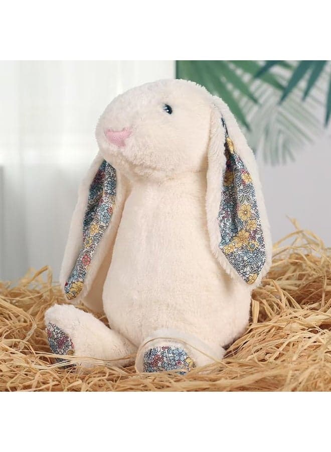 Snuggle Bonnie Rabbit Flower Cloth Style Plush Toy Super Soft Stuffed Animal For Gifts Birthday Wedding Party Favors
