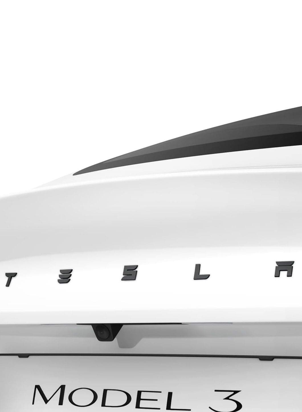 Rear Emblem Logo Full Cover for Tesla Model 3 2025 / 2024 Refresh (Highland) - Black