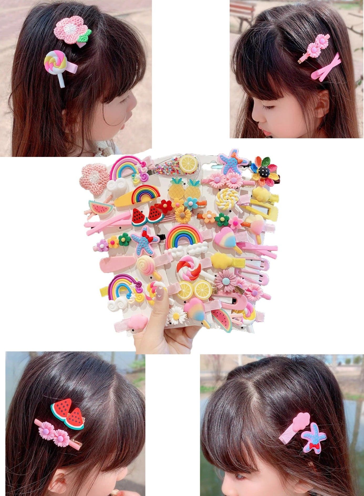 42-Piece Kids Hair Clips Set - Colorful Candy Color Toddler Girl Barrettes for Thin Hair, Girls Hair Accessories Hair Pins for Children