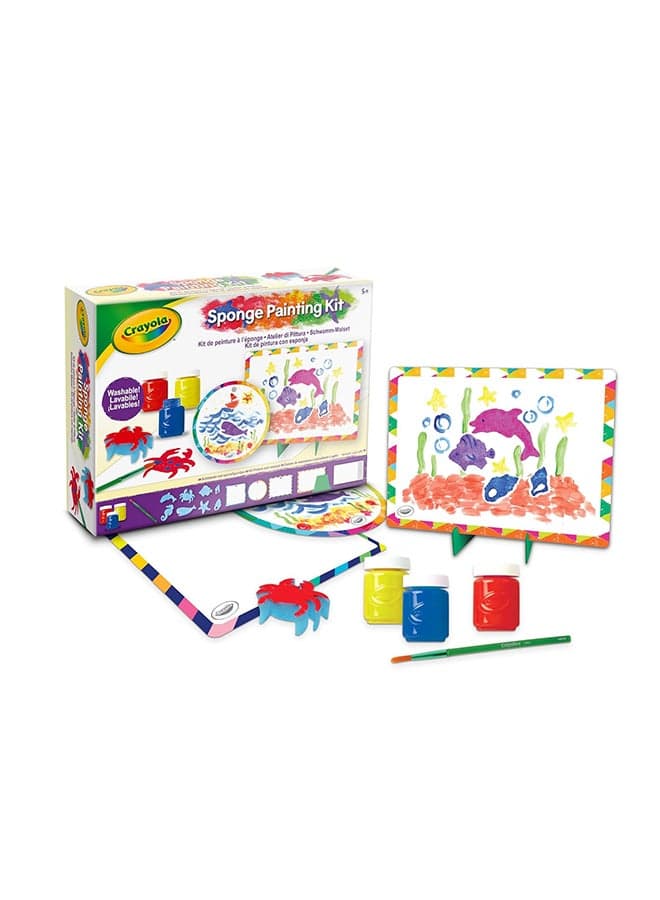 Washable Tempera Paint Art Set for Kids – Creative Painting Kit with Sponges, Frames & Brush – Mess-Free Arts and Crafts Activity Set for Children Ages 3+