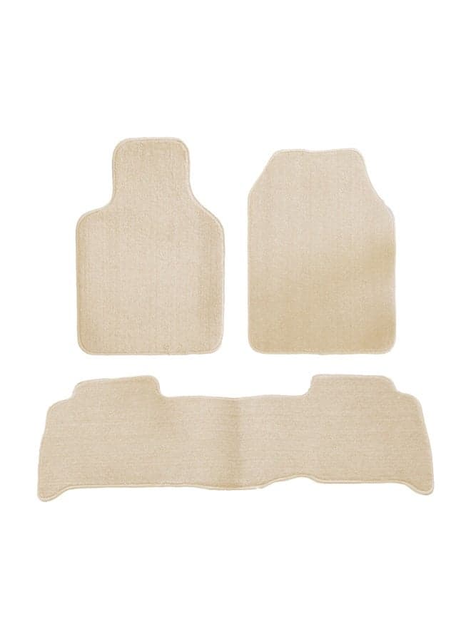 Universal SUV Car Floor Mats 3-Piece Set - Durable Waterproof Non Slip Auto Mats for Front and Rear - Thick Heavy-Duty All Weather Protection - Easy to Clean Interior Accessories (Beige)