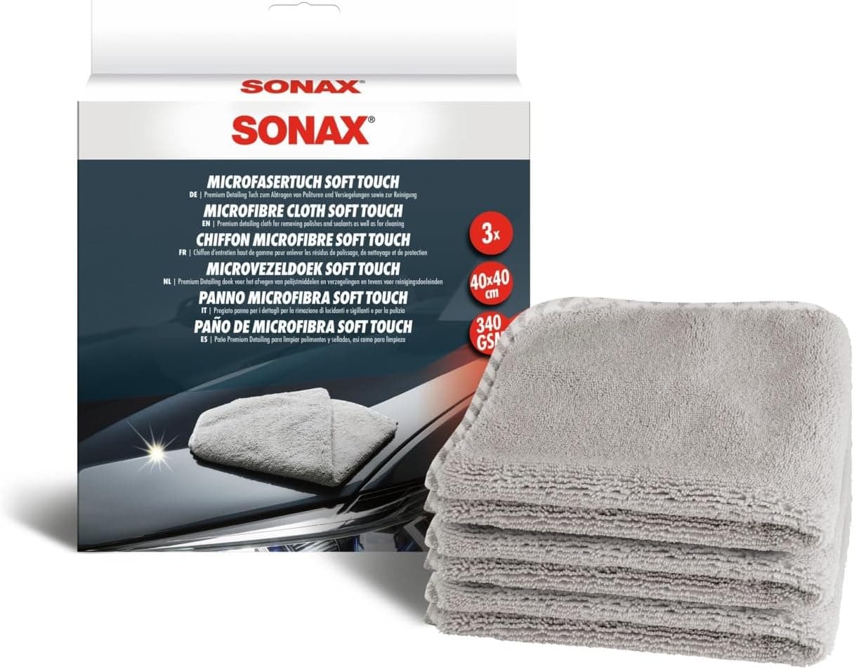 SONAX Microfibre Cloth Soft Touch (3 pcs) - Premium Detailing Cloths